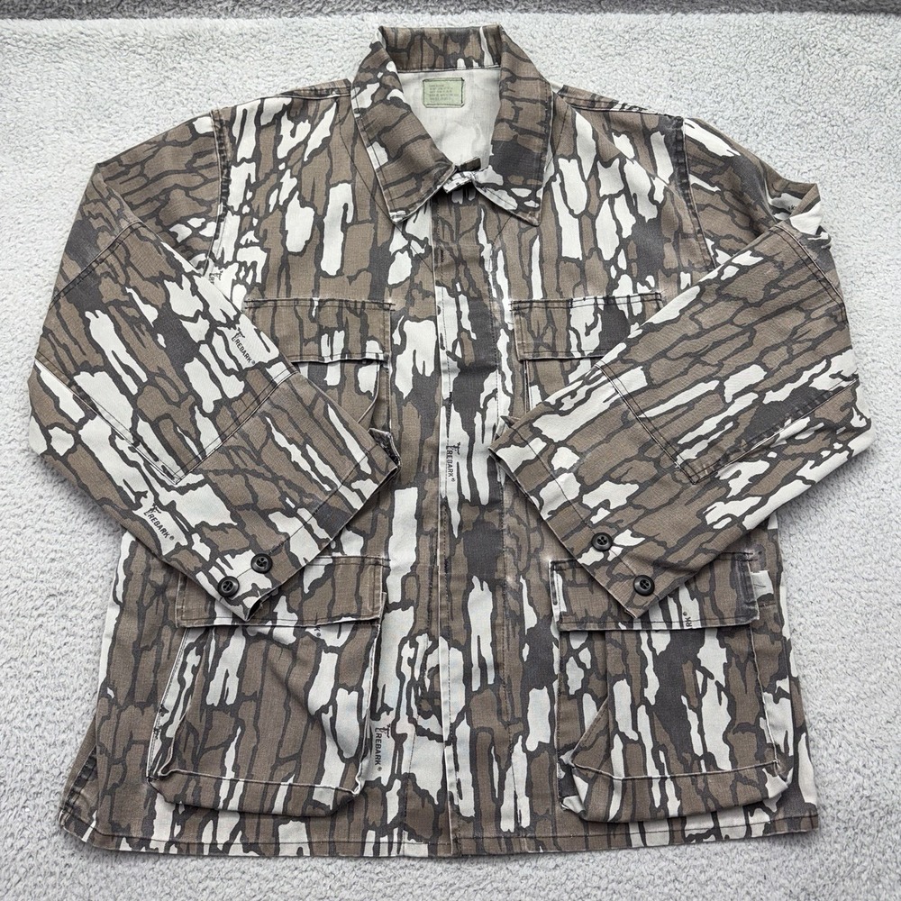 Trebark Large Stock 8415 Vintage 80s Jim Crumley Hunting Bark Camo Field Jacket